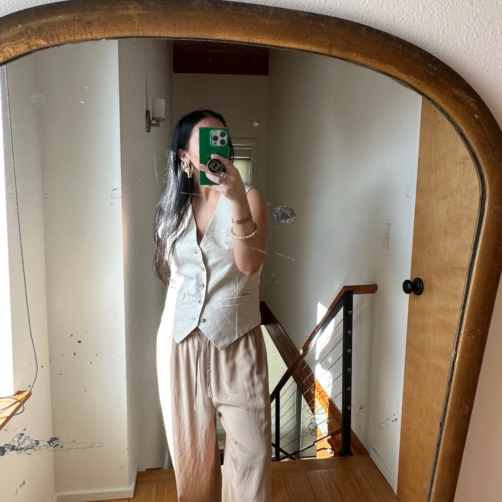 Vintage Levi's 1970's Tailored Oatmeal Linen Vest